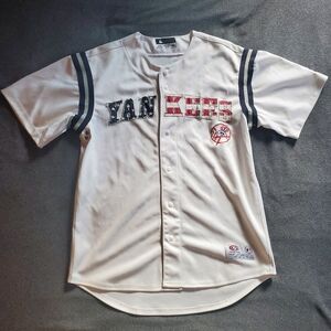 NY Yankees American Flag White Jersey